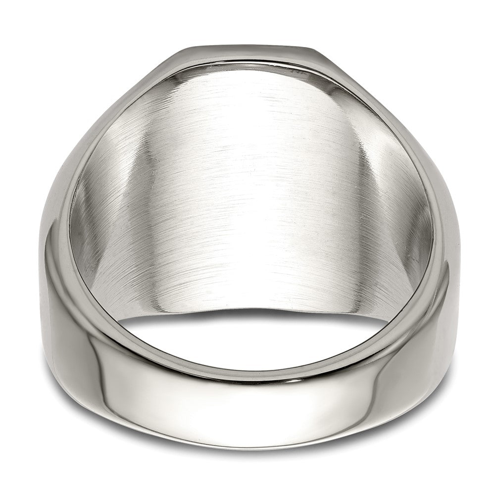 Chisel Stainless Steel with 14k Gold Accent Polished Lion Head Ring