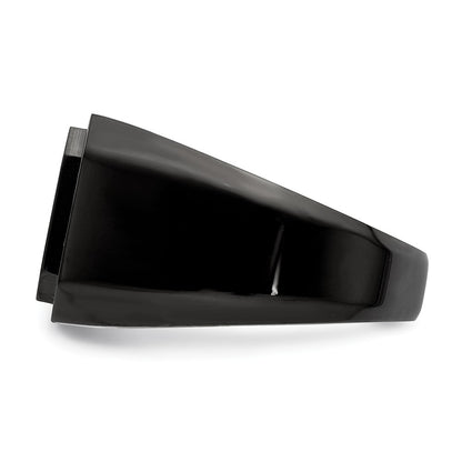 Chisel Stainless Steel Polished Black IP-plated Signet Ring