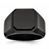 Chisel Stainless Steel Polished Black IP-plated Signet Ring