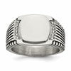 Chisel Stainless Steel Polished with CZ Signet Ring
