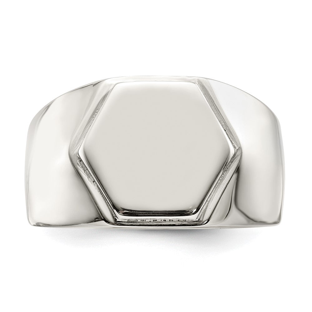 Chisel Stainless Steel Polished Signet Ring