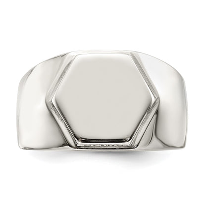 Chisel Stainless Steel Polished Signet Ring
