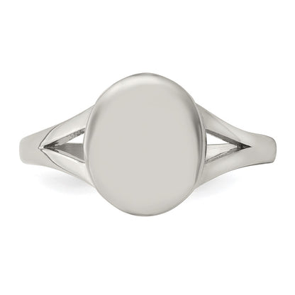 Chisel Stainless Steel Polished Oval Disc Ring