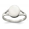 Chisel Stainless Steel Polished Oval Disc Ring