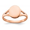 Chisel Stainless Steel Polished Rose IP-plated Oval Disc Ring
