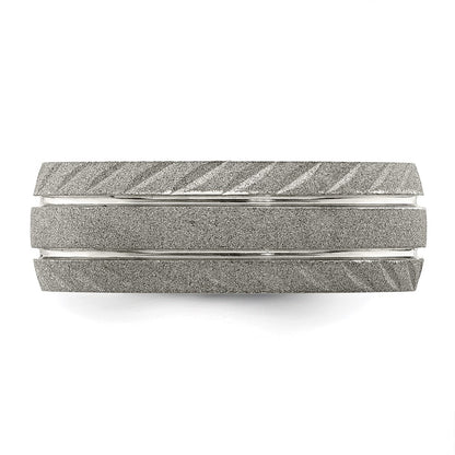 Chisel Stainless Steel Polished and Satin 8mm Band