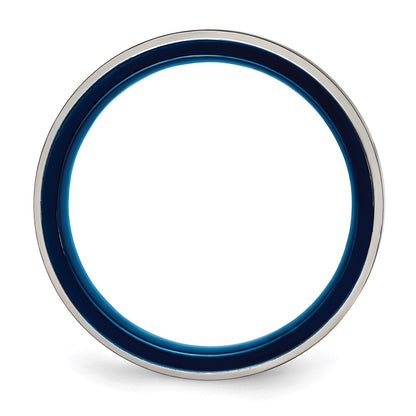 Chisel Stainless Steel Polished Blue IP-plated 5mm Band