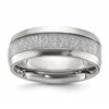 Chisel Stainless Steel Polished Glitter Paper Inlay Center 8mm Band