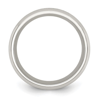 Chisel Stainless Steel Polished with Yellow IP-plated Inlay Design 8mm Band