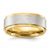 Chisel Stainless Steel Polished Yellow IP-plated with Brushed Center 8mm Band
