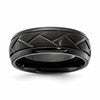 Chisel Stainless Steel Black IP-plated Brushed Center 8.00mm Band