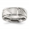 Chisel Stainless Steel Polished with Brushed Center Grooved 9.00mm Band