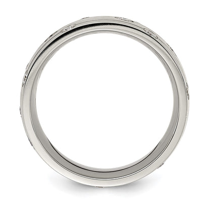 Chisel Stainless Steel Brushed with CZ 8.00mm Band