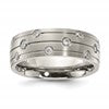 Chisel Stainless Steel Brushed with CZ 8.00mm Band