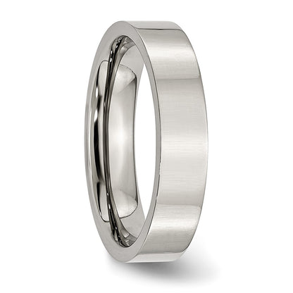 Chisel Stainless Steel Polished 5mm Flat Band