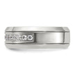 Chisel Stainless Steel Polished with CZ 8mm Band