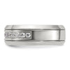 Chisel Stainless Steel Polished with CZ 8mm Band