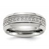 Chisel Stainless Steel Polished with CZ 8mm Band