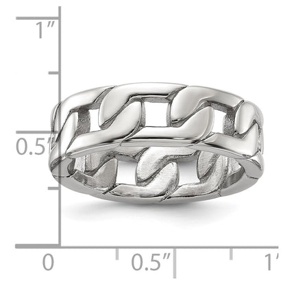 Chisel Stainless Steel Polished Chain Style 7mm Band
