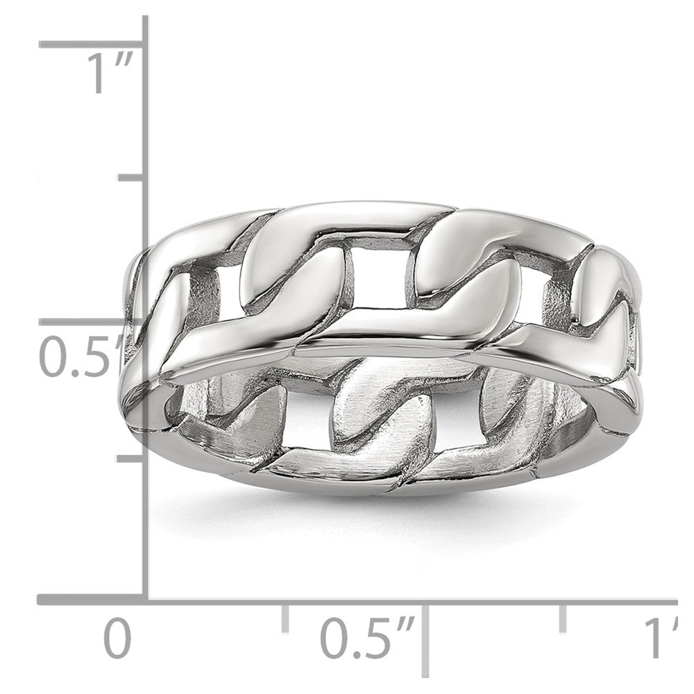 Stainless Steel Polished Chain Style 7mm Band