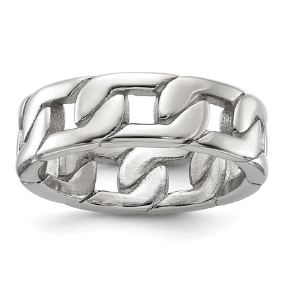 Chisel Stainless Steel Polished Chain Style 7mm Band