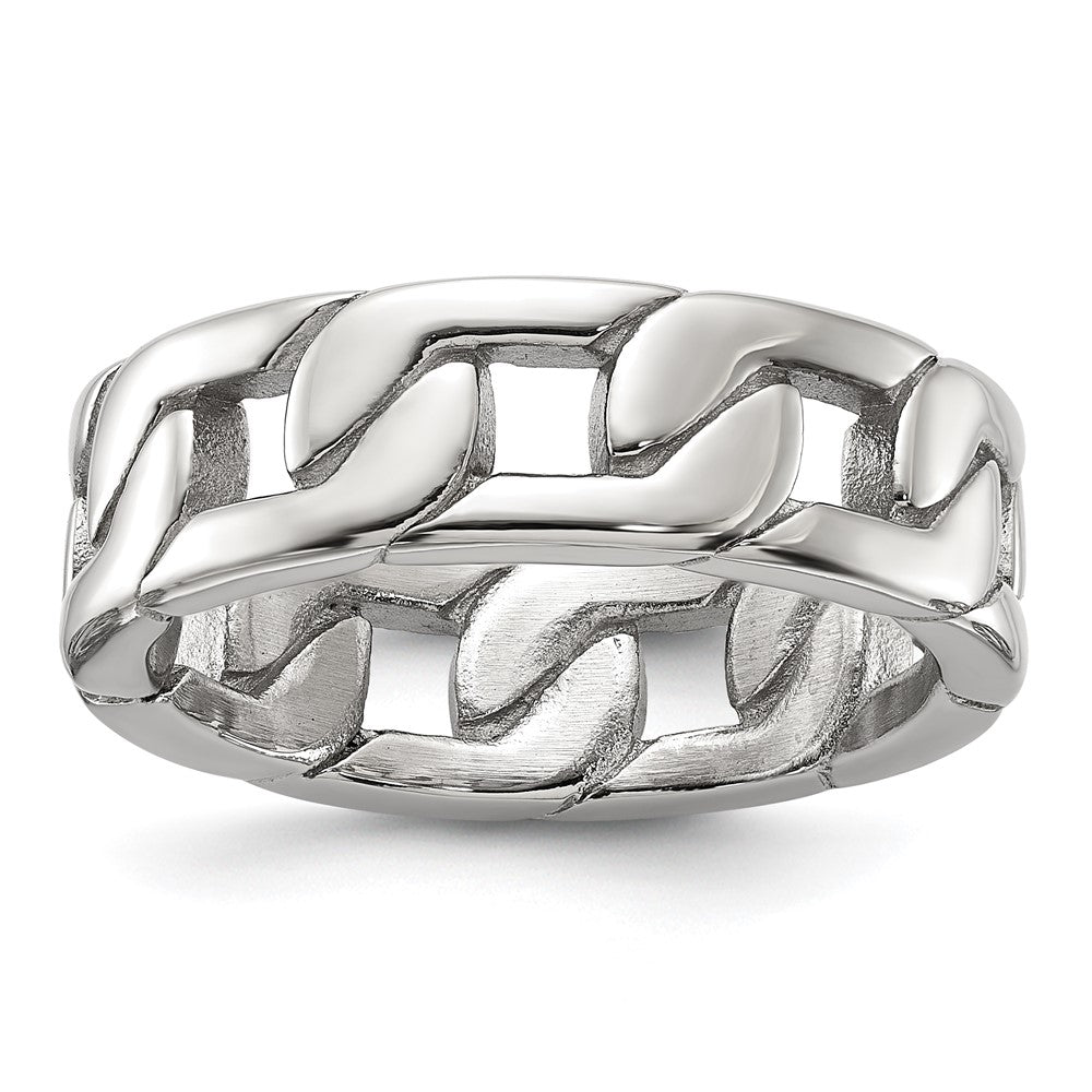Chisel Stainless Steel Polished Chain Style 7mm Band