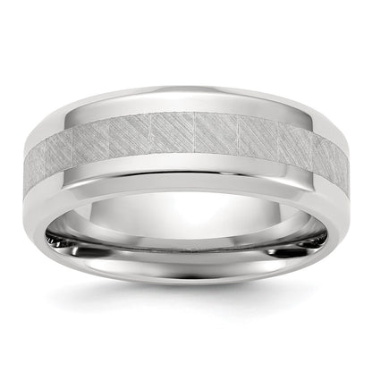 Chisel Stainless Steel Polished with Brushed Center 8mm Band