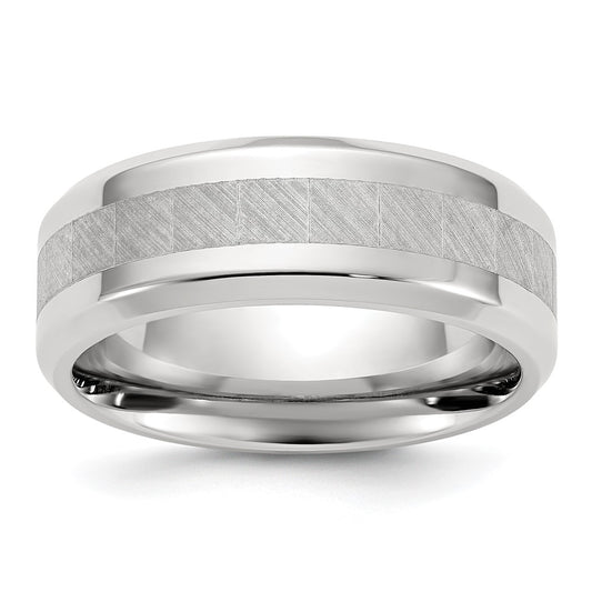 Chisel Stainless Steel Polished with Brushed Center 8mm Band