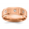 Chisel Stainless Steel Brushed and Polished Rose IP-plated with CZ 8mm Band