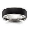 Chisel Stainless Steel Polished with Brushed Black IP-plated Center 8mm Band