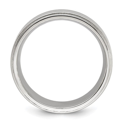 Chisel Stainless Steel Polished with Brushed Center 8mm Band