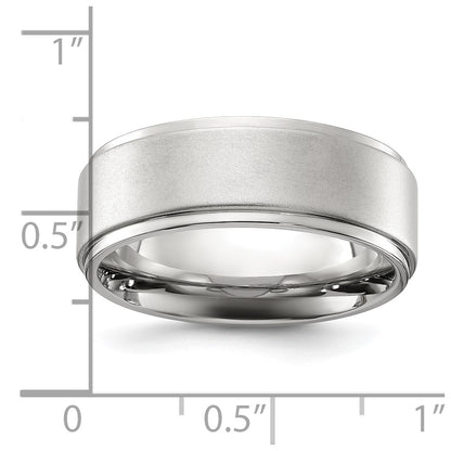 Chisel Stainless Steel Polished with Brushed Center 8mm Band