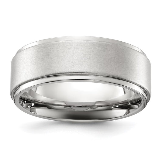 Chisel Stainless Steel Polished with Brushed Center 8mm Band