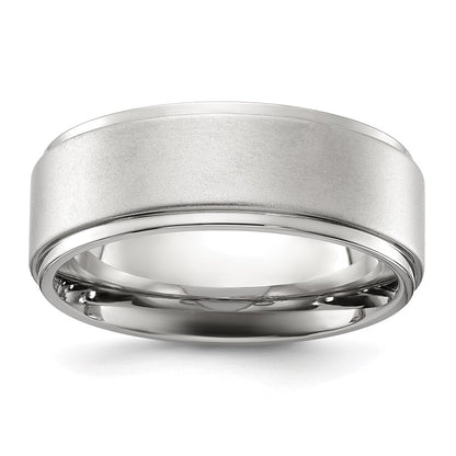 Chisel Stainless Steel Polished with Brushed Center 8mm Band