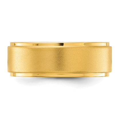 Chisel Stainless Steel Polished Yellow IP-plated Brushed Center 8mm Band