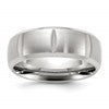 Chisel Stainless Steel Brushed and Polished Grooved 8mm Band