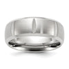 Chisel Stainless Steel Brushed and Polished Grooved 8mm Band