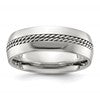 Chisel Stainless Steel Polished with Chain Inlay 7mm Center