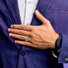 Chisel Stainless Steel Polished with Turquoise Inlay 8mm Band