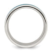 Chisel Stainless Steel Polished with Turquoise Inlay 8mm Band