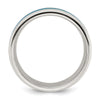 Chisel Stainless Steel Polished with Turquoise Inlay 8mm Band