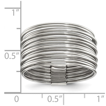 Chisel Stainless Steel Polished Multi-Wire Ring