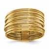 Chisel Stainless Steel Polished Yellow IP-plated Multi-Wire Ring