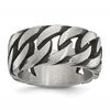 Chisel Stainless Steel Antiqued and Polished Chain Design Band