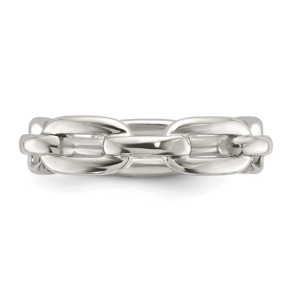 Chisel Stainless Steel Polished 6mm Chain Link Design Ring