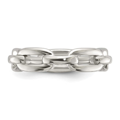Chisel Stainless Steel Polished 6mm Chain Link Design Ring