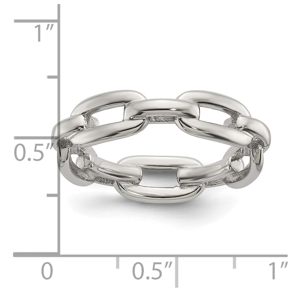 Chisel Stainless Steel Polished 6mm Chain Link Design Ring