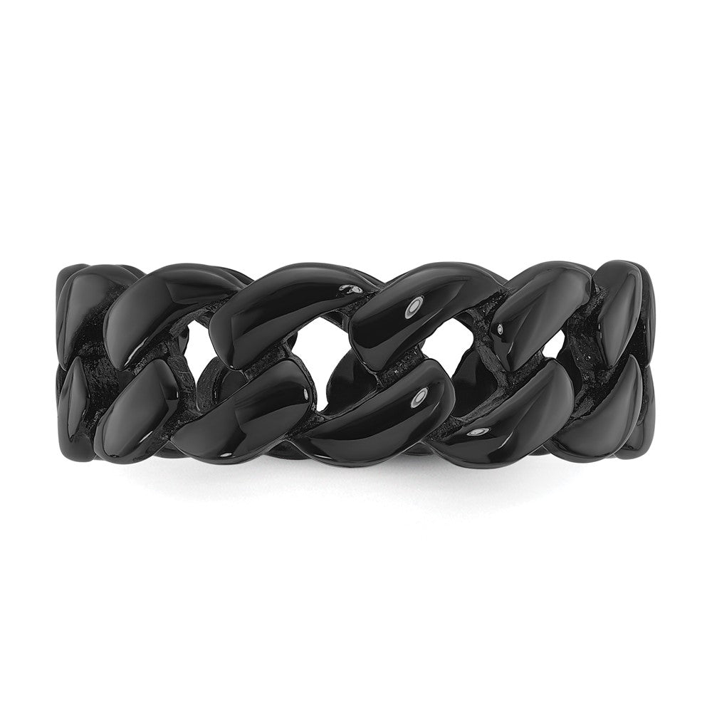 Chisel Stainless Steel Polished Black IP-plated 8mm Curb Link Band