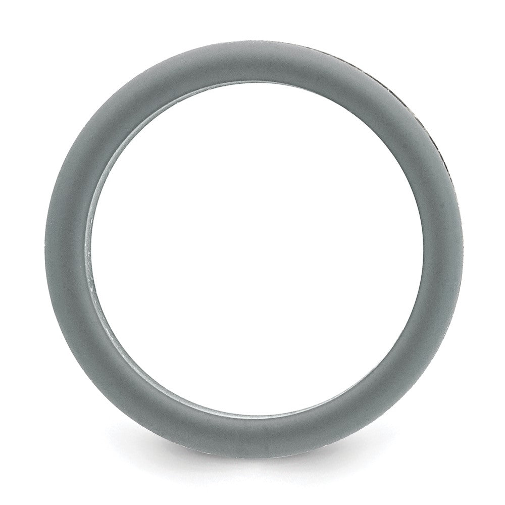 Chisel Stainless Steel Brushed Grey Silicone Center 8mm Band