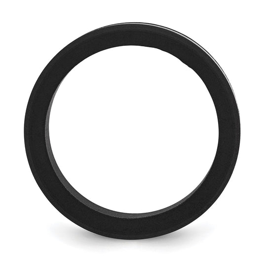 Chisel Stainless Steel Brushed Black Silicone Center 8mm Band